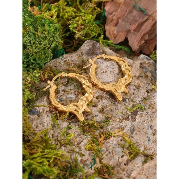 Melted Golden Hoops - Picture 5 of 6